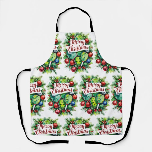 Tablier Thème de Noël de Pickleball (Recto)