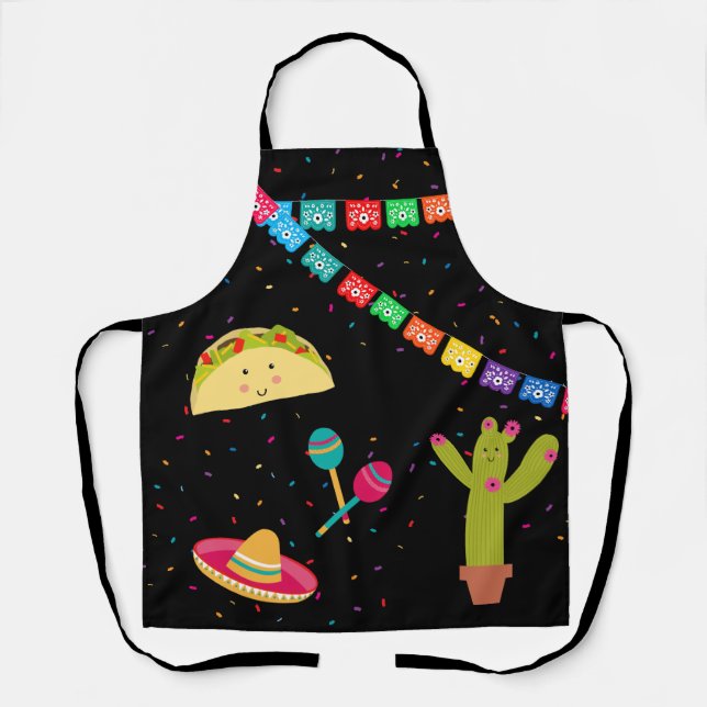 Tablier Thème mexicain Jolie fête d'été colorée (Recto)