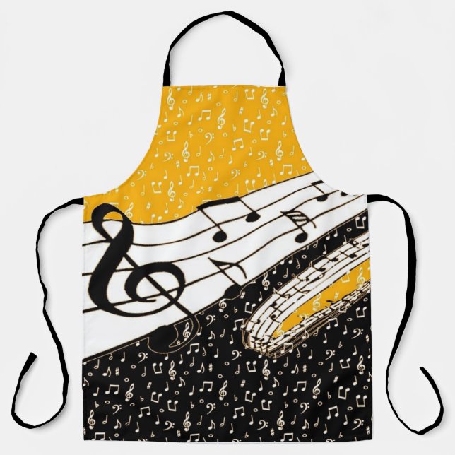 Tablier thème musical or (Recto)