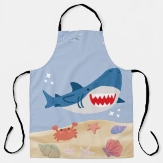 Tablier Thème Océan Requin Bleu – Jolie Vie Marine