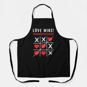 Tablier Tic Tac Toe Love gagne Anniversaire Saint-Valentin