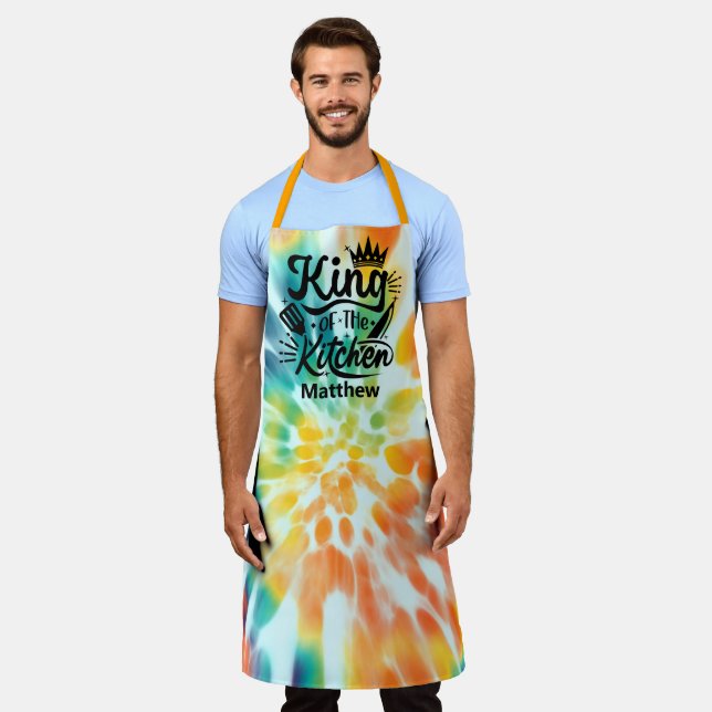 Tablier Tie Dye King De La Cuisine Tout-En-Plan (Porté)