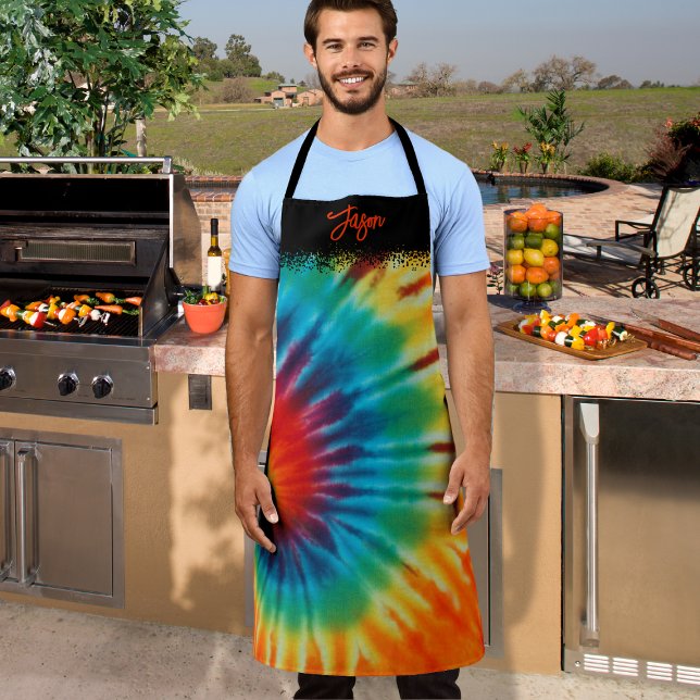 Tablier Tie Dye Spirale et Noir (Créateur téléchargé)