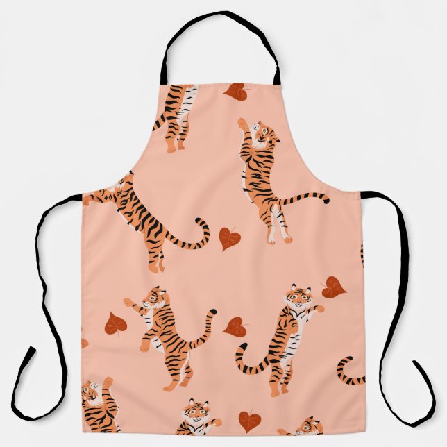 Tablier Tigers Feuilles d'automne : Motif de saut Vintage (Recto)