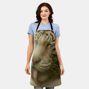 Tablier Tigre blanc dans le rituel de toilettage privé