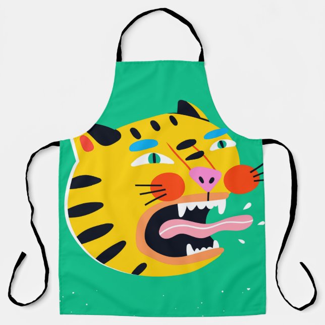 Tablier Tigre drôle Abstrait (Recto)