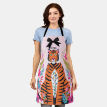 Tigre Rose Noeud Floral Esthétique Chic Artistique