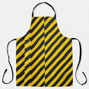 Tablier Tissu rayé jaune et noir