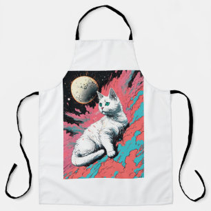 Tablier **Titre :**"Whiskered Whimsy : Feline Frenzy print