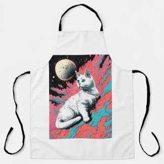Tablier **Titre :**"Whiskered Whimsy : Feline Frenzy print