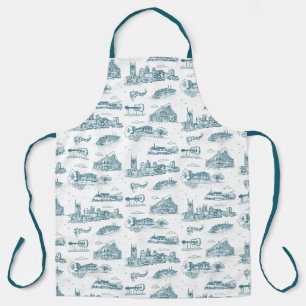 Tablier Toile de Nashville Crépuscule sur Fond Blanc