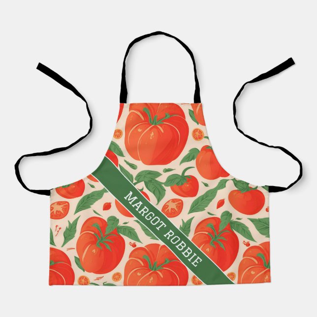Tablier Tomato Retro coloré Motif personnalisé (Recto)