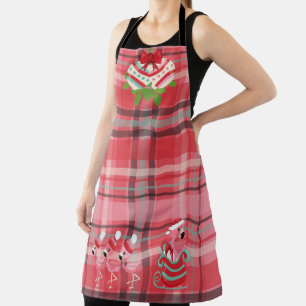 TABLIER TONS DE ROSE PLAIGNÉ & FLAMANTS ROSES SUR SLEIGH &