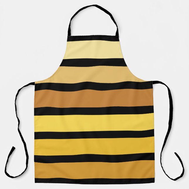 Tablier Tons Jaune Doré Sur Noir (Recto)