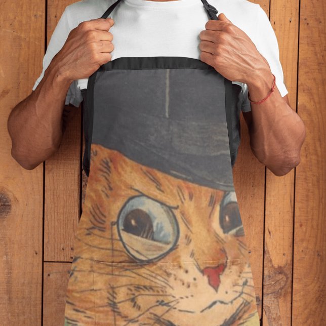 TABLIER TOP HAT CAT LOUIS WAIN ART HOMME'S DAD KITCHEN APR (Créateur téléchargé)