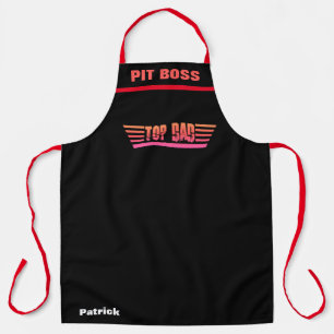 Tablier Top Papa Pit Boss BBQ Black Fête des pères Chef Ap