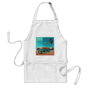 Tablier Torrevieja en Orange et Turquoise