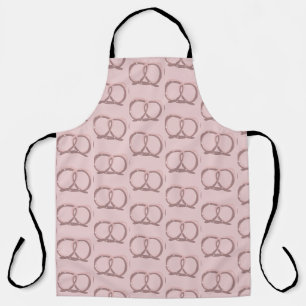 Tablier Torsade de Bretzel Salé Motif Rose Cuisine