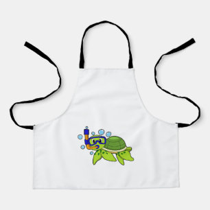 Tablier Tortue à la plongée avec tuba