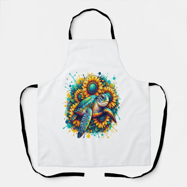 Tablier Tortue tournesol (Recto)