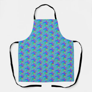 Tablier Tortues tribales de l'île Ocean Blue Tie Dye