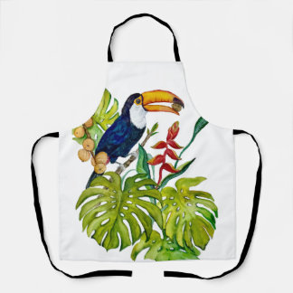 Tablier Toucan Coloré Aquarelle Oiseau Tropical