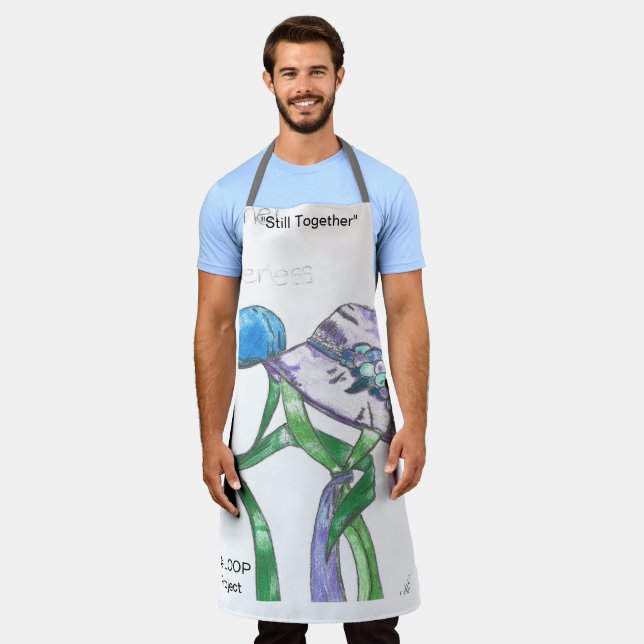 Tablier "Toujours Ensemble". (Porté)