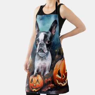 Tablier Toulouse Terrier de Boston d'Halloween avec des ci