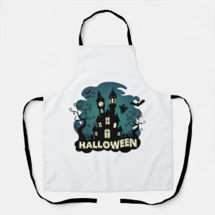 Tablier Tour horloge chauves-souris fantôme Halloween mais