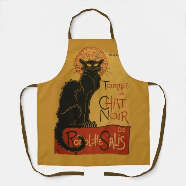 Tablier Tournee de Conversation Noir Chat noir (Recto)