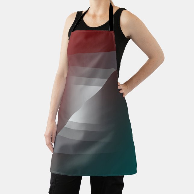 Tablier Tournée de gris sur la bordeaux turquoise (Insitu)