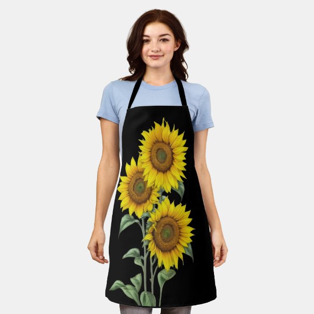 Tablier Tournesol aquarelle (Porté)