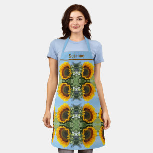 Tablier Tournesol En Soleil Floral Personnalisé