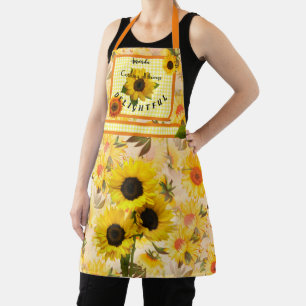 Tablier Tournesols Jaunes Carreaux Vichy Cuisine Délicieus