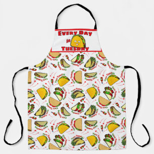 Tablier Tous les jours Taco mardi Hard & Soft Tacos Blanc