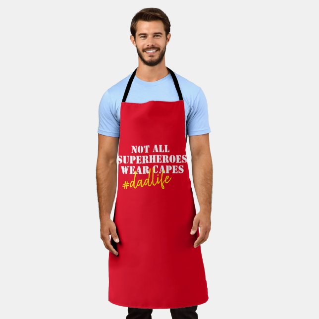 Tablier Tous les super héros portent des caps Red Dad Life (Porté)