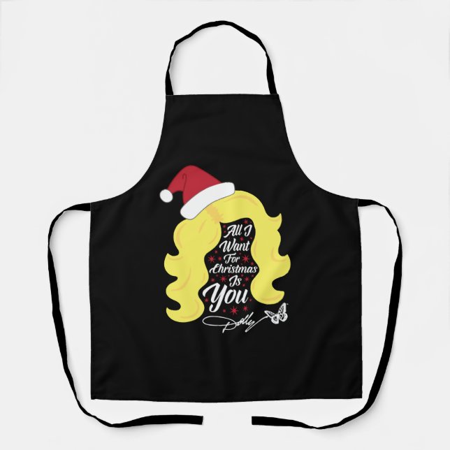 Tablier Tout ce que je veux Noël Dolly Wig (Recto)