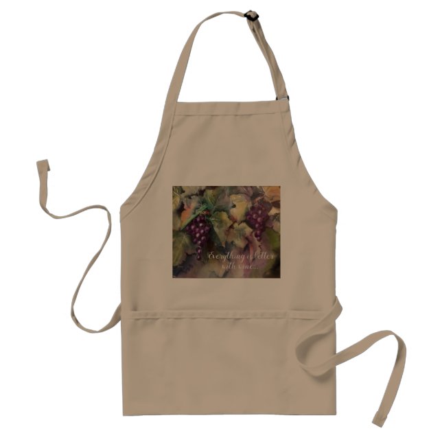 Tablier "Tout est mieux avec le vin" Apron (Devant)