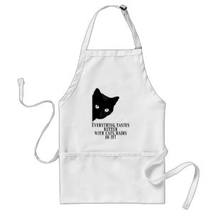 Tablier Tout goûte meilleur avec des poils de chat dans