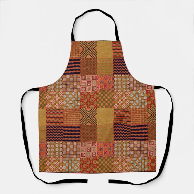 Tablier tout imprimé motif patchwork-1 (Recto)