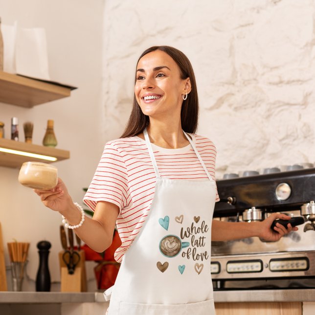 Tablier Tout Le Latte D'Amour Apron (Give a whole latt of love with this cute apron! Perfect for Valentine's Day!)
