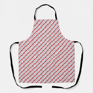 Tablier Tout Rouge Et Blanc Coeurs Cuisine Apron