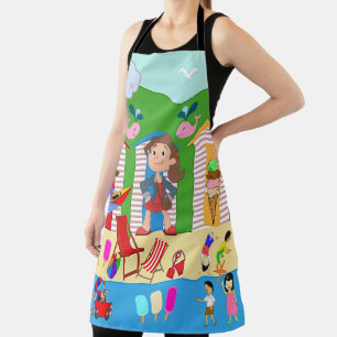 Tablier Tout sur l'impression Plage d'Apron Crème glacée