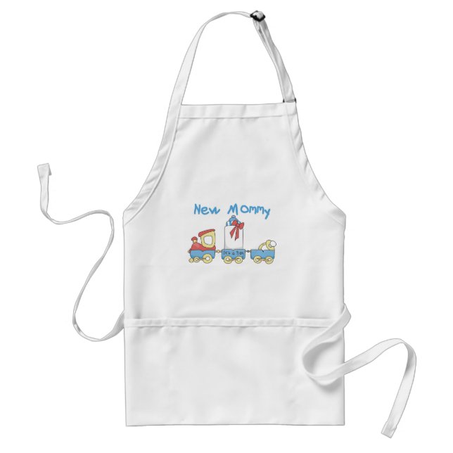 Tablier Train New Mommy of Boy tshirts et cadeaux (Devant)