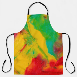 Tablier traits de peinture multicolore gros-dessus, ocre