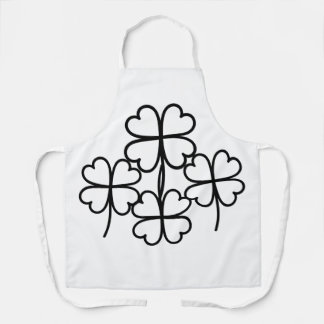 Tablier Trèfle à quatre feuilles chanceux dessin simple en