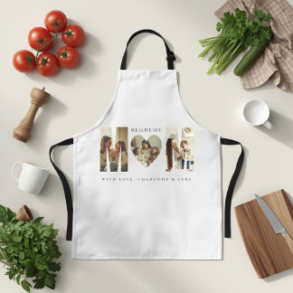 Tablier Trendy Personalized Photo WE LOVE YOU Mom Apron