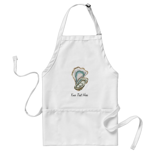 Tablier Trendy Watercolor Nautical Oyster Personalized  (Devant)