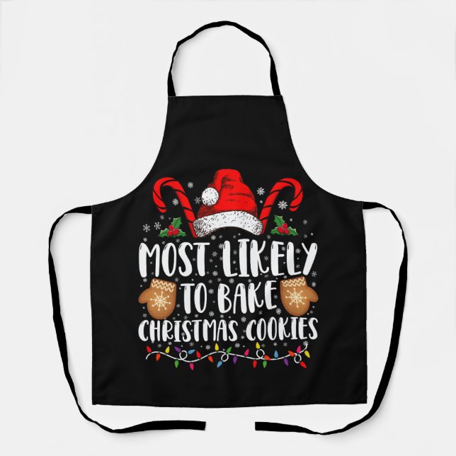 Tablier Très Probablement Bake Noël Cookie Famille Xmas (Recto)