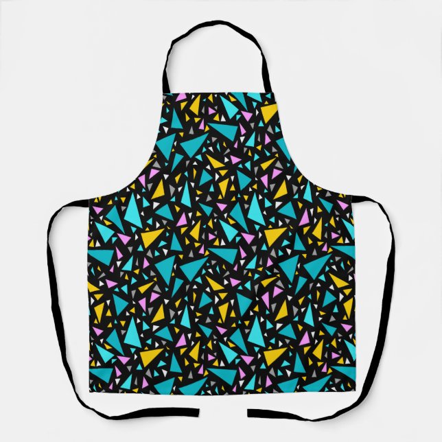 Tablier Triangles bleu jaune couleurs sur arrière - plan n (Recto)